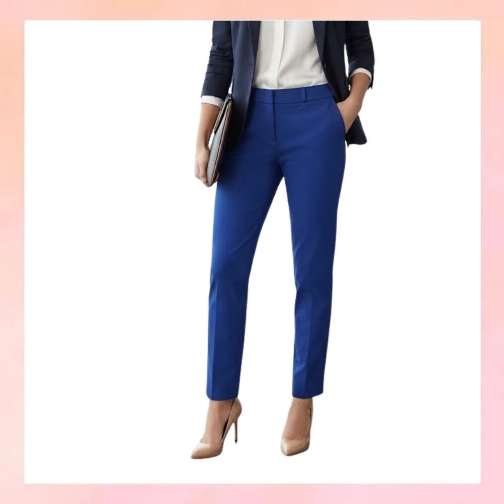 Banana Republic Blue Trousers Dress Pants Size 2R Slim Fit Professional